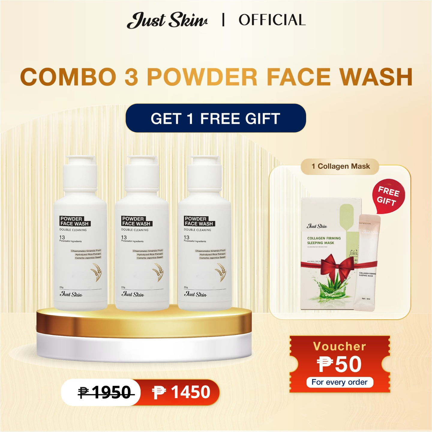 Powder Face Wash Justskin