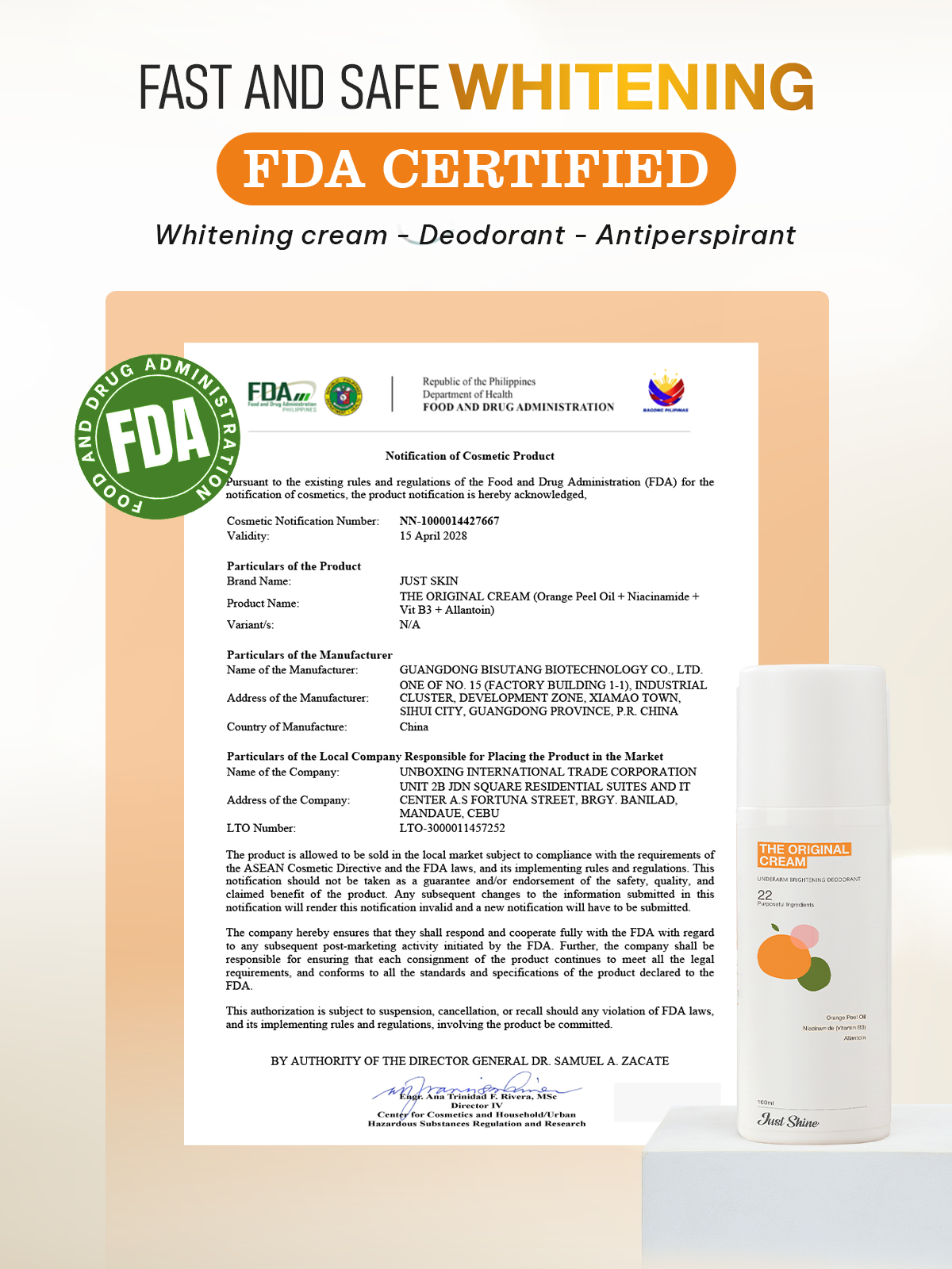 The Original Underarm Cream Just Shine