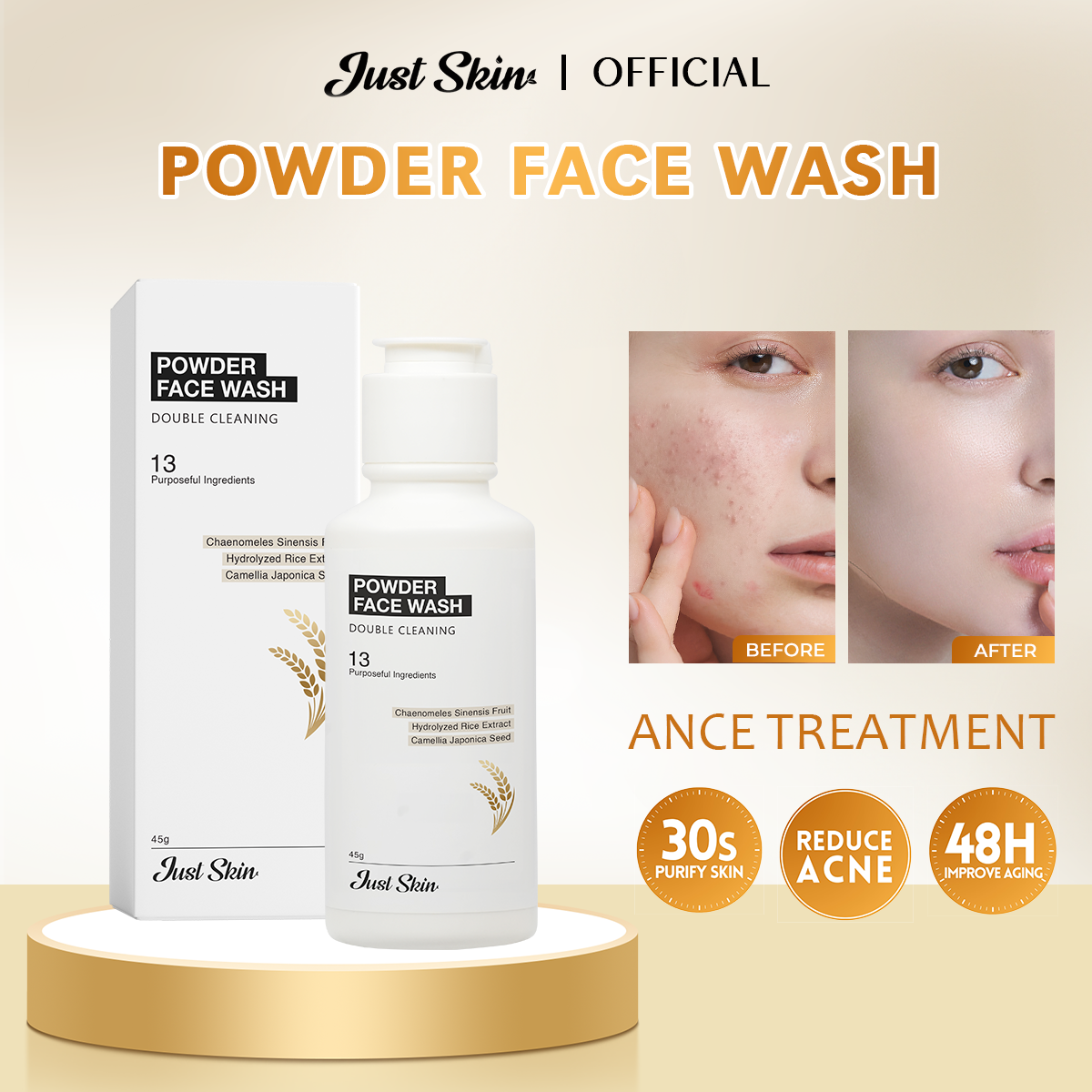 Powder Face Wash Justskin