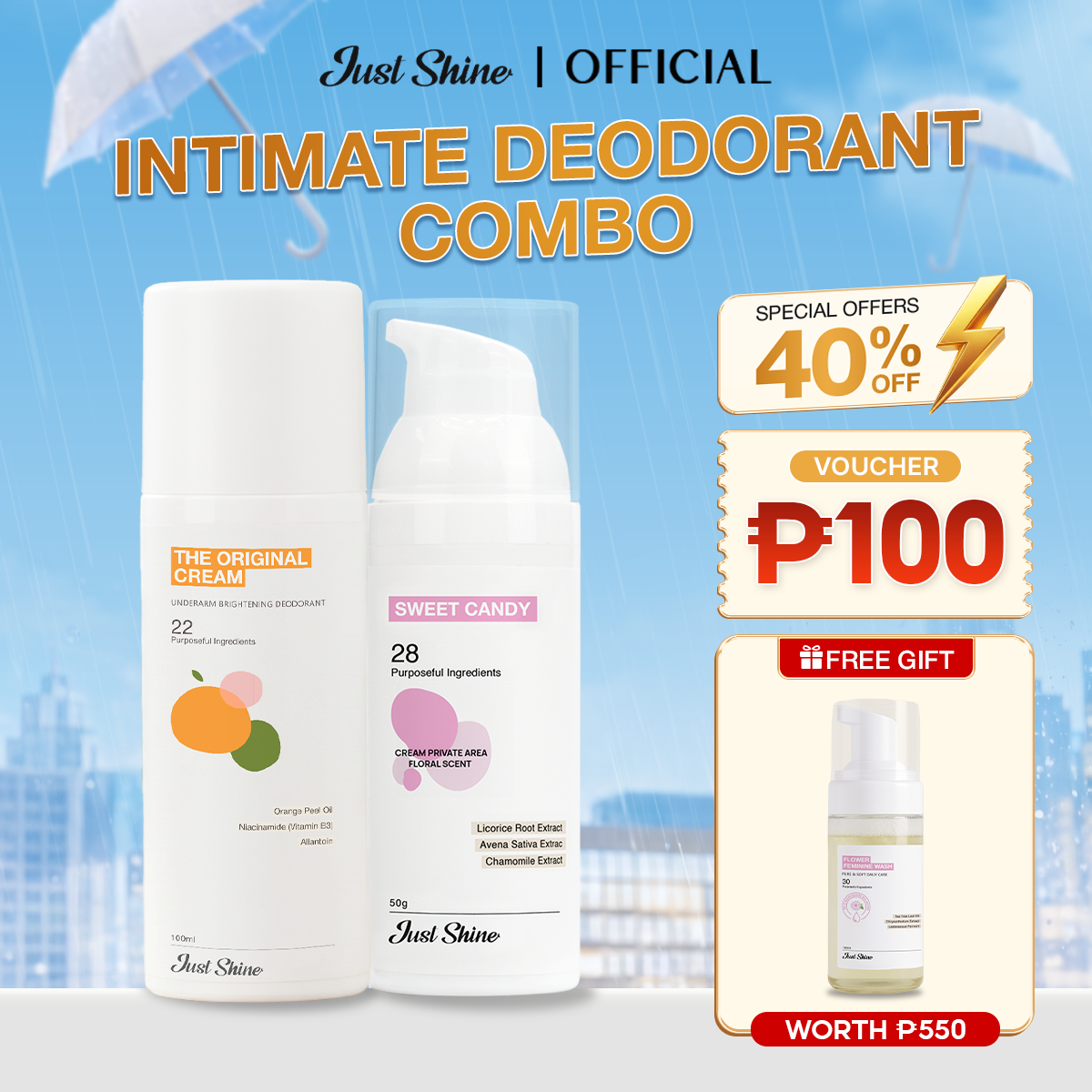 Intimate Deodorant Combo Justskin